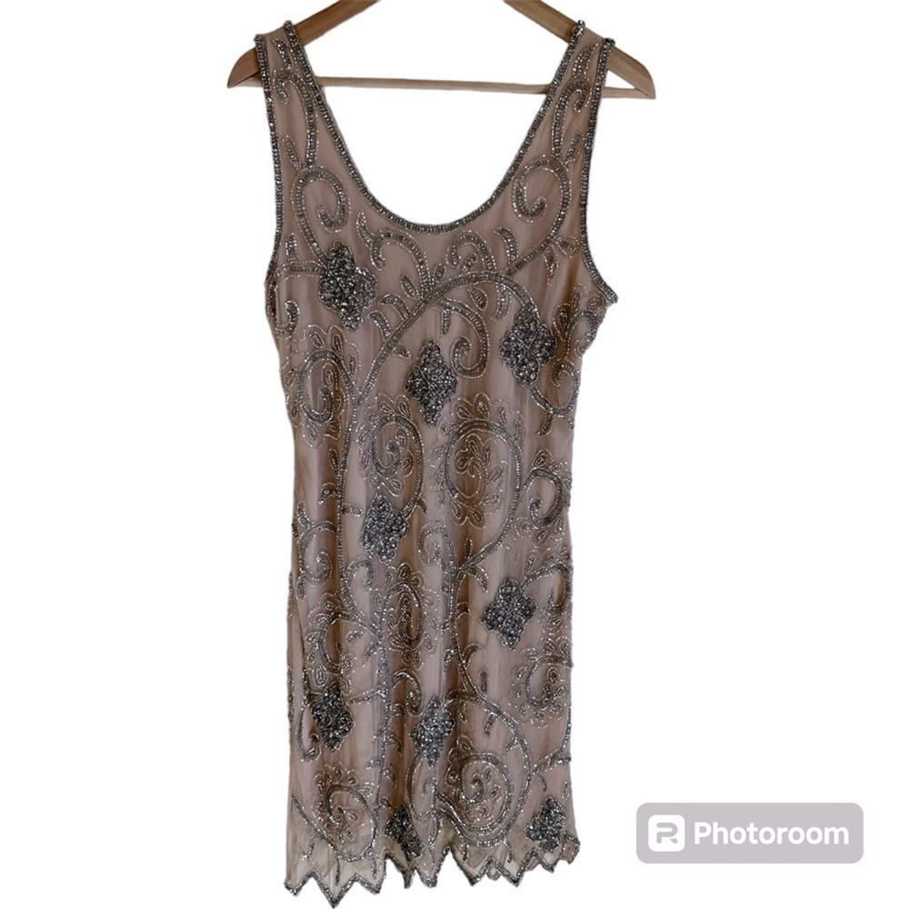 Prelude women’s dress size 10 cream colored sequins‎